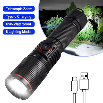 #ad #ad 30W Super Bright White Laser Flashlight Rechargeable Zoom Torch 6 Mode 500Meters $15.63