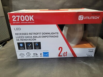 #ad Utilitech LED White Recessed Retrofit Downlights Dimmable 2 Count #0795300 $12.99