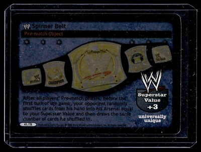 #ad 2006 WWE Raw Deal Foil RARE Spinner Belt #41 TK $500.00