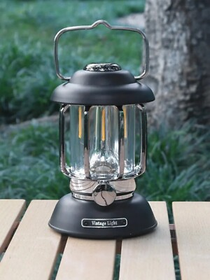 #ad Outdoor Camping Lantern Portable USB Rechargeable Lamp Retro LED Light Fishing $33.68