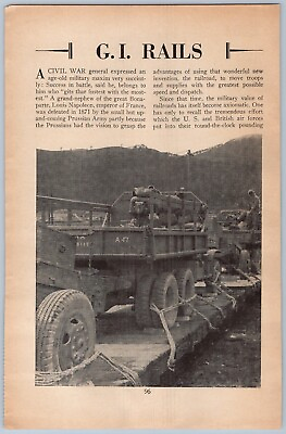 #ad 1952 GI Rails Article United States Army Railroad Transportation Corps $12.00