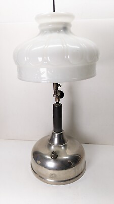 #ad 1925 ANTIQUE COLEMAN QUICK LITE KEROSENE LANTERN LAMP amp; MILK GLASS SHADE $139.99