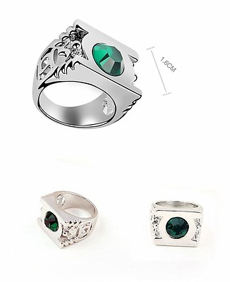 #ad #ad Platinum Plated Green Lantern Ring with Austrian Crystal $13.99