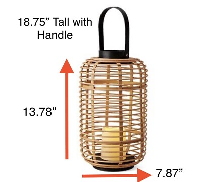 #ad Lantern Outdoor Waterproof Large Rattan Flickering Candle Lantern Outdoor Patio $36.59