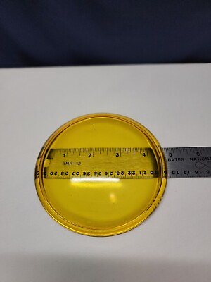#ad Antique YELLOW Railroad Lantern Replacement Lens $63.00