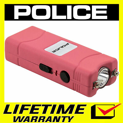 #ad #ad POLICE Stun Gun 801 PINK 400 BV Mini Rechargeable LED Flashlight $11.65