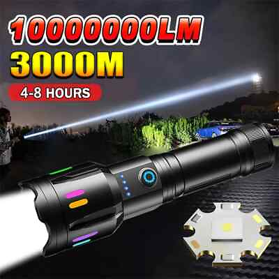 #ad Super Bright Rechargeable LED Tactical Flashlight Zoomable Portable Torch Lamp $15.69