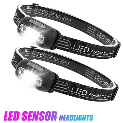 #ad LED Headlamp USB Rechargeable Flashlight Waterproof Head Lamp Torch Camping $9.99