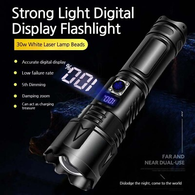 #ad 1000000 Lumens LED High Powerful Flashlight Super Bright USB Rechargeable Torch $25.99