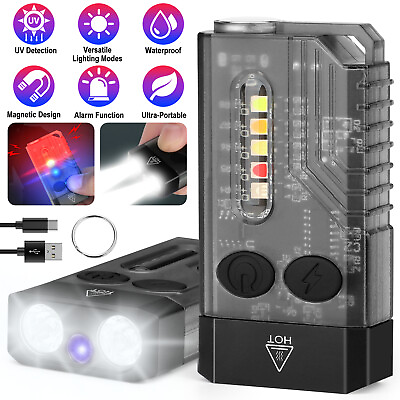 #ad V10 Mini EDC Flashlight Keychain 1000LM Super Bright Torch 365nm UV Torch Light $18.48