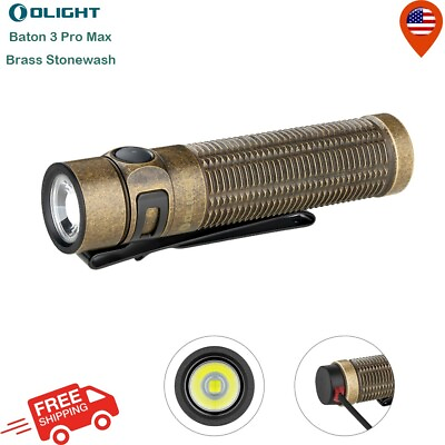 #ad Olight Baton 3 Pro Max Brass Powerful CW EDC Rechargeable Flashlight 2500 Lumens $109.99