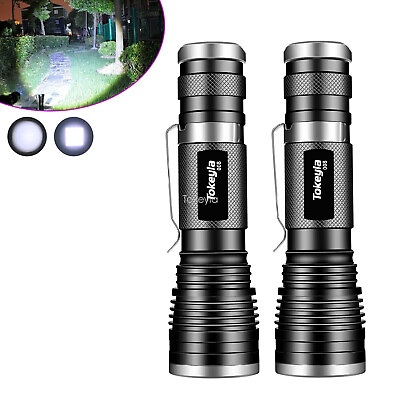 #ad 2x Super Bright Flashlight LED Rechargeable 3 Mode Zoom Torch Waterproof Camping $10.98
