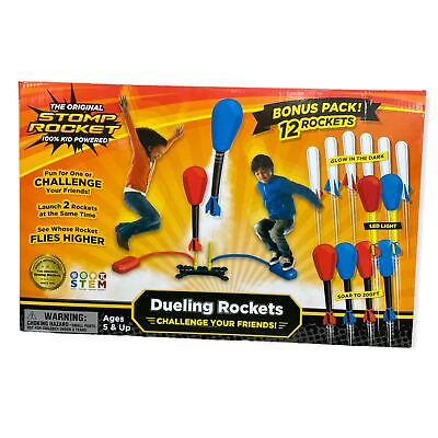 #ad Stomp Rocket Dueling with LED and Glow in the Dark Rockets 12 Rockets $24.99