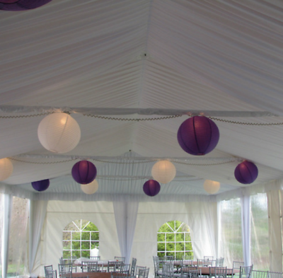 #ad 12x purple white paper lanterns wedding party birthday venue hanging event decor AU $35.18