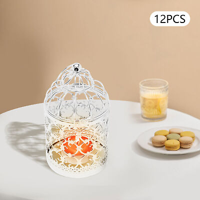 #ad #ad 12pcs 4cm Iron Garden Candle Lantern holder wedding centerpiece 3 Colors USA $33.92