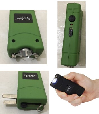 #ad #ad 911 POLICE 60 MV Rechargeable LED Stun Gun Holster GREEN Walker Jogger Safety $21.48
