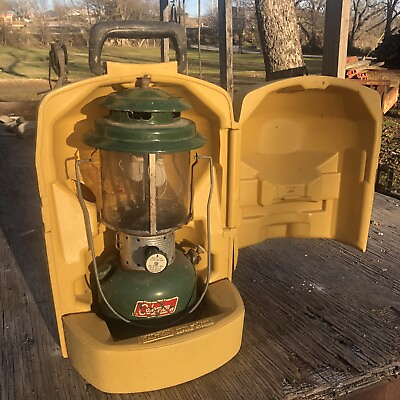 #ad Untested Vintage Coleman Lantern amp; Yellow Carry Case $100.00