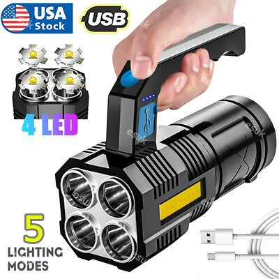#ad Super Bright 12000000LM LED Torch Tactical Flashlight USB Rechargeable Spotlight $8.95