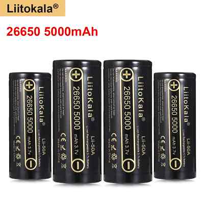 #ad LED flashlight headlamp 26650 Battery 3.7V Li ion Rechargeable Batteries $49.48