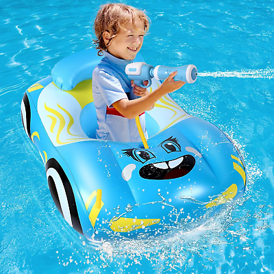#ad Blue Pool Toys for Kids Toddlers Pool Floats with Water Gun $24.99