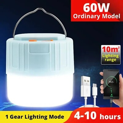 #ad Solar Power LED Camping Lamp USB Rechargeable Outdoor Hiking Lantern Tent Light $4.98