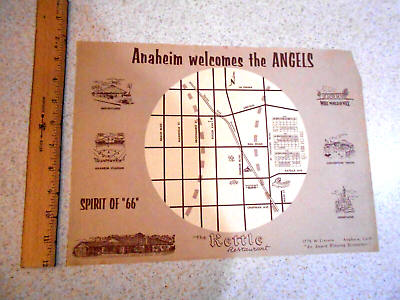 #ad Vintage The Kettle Anaheim California Welcome Angels Paper Restaurant Placemat $39.99