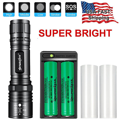 #ad Super Bright LED Flashlight Rechargeable Tactical LED Flashlights with Battery $10.99