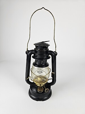 #ad Small Vamp;O KEROSENE OIL Lantern Lamp Railroad Style CAMPING Light Black $21.99