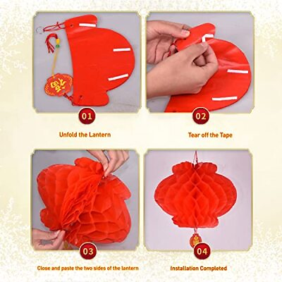 #ad Spring Festival Lantern 30 Pieces Red Chinese Lanterns 10 Inches Chinese $21.21