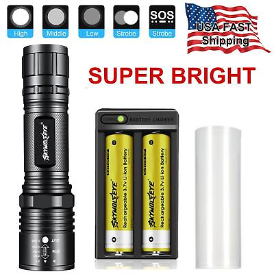 #ad Super Bright LED Flashlight Rechargeable Tactical LED Flashlights with Battery $10.99