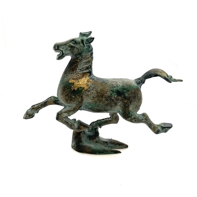 #ad Horse Flying Metal Figurine Old Vintage Oriental Decor $160.00