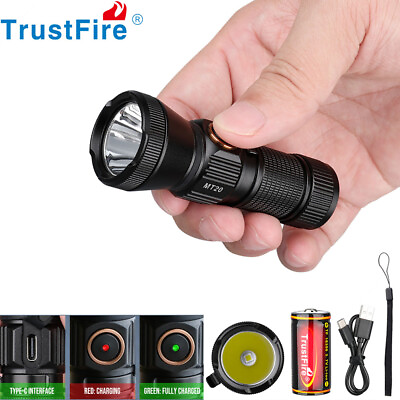 #ad 1050LM Brightest Pocket Flashlight Rechargeable LED Flashlight W 18350 Battery $29.44