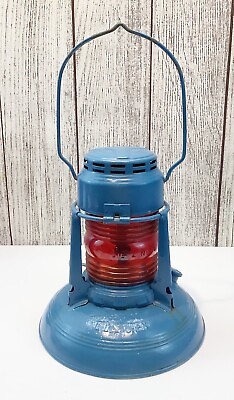 #ad Dietz No 40 Traffic Gard Syracuse N.Y W.E.P Co Blue Lantern Red Globe Vintage $99.95
