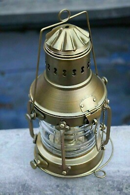 #ad Nautical Maritime Brass Boat Light Antique Hanging Oil Lamp Ship Anchor Lantern $174.99