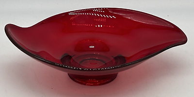 #ad Viking Epic Red Glass Bowl Dish $20.00