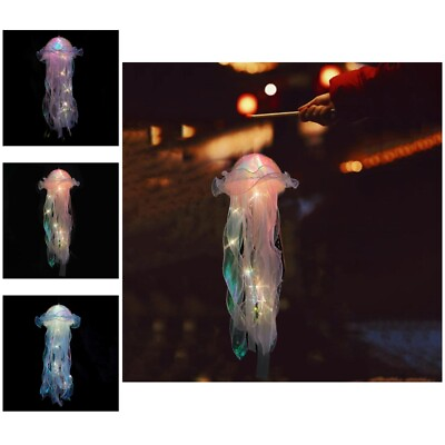 #ad Jellyfish Lantern Battery Operated Decorative Led Night Lamp Hanging Jellyfish $16.65