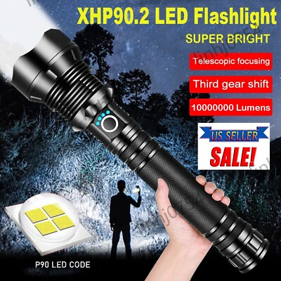 #ad #ad 9000000 Lumens LED Flashlight Tactical Light Super Bright Torch USB Rechargeable $19.45