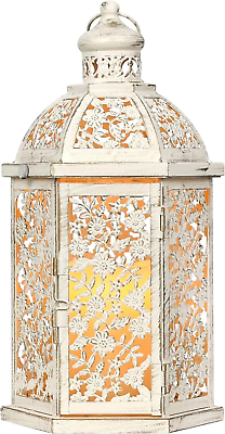 #ad Lanterns Decorative Indoor 13.8quot; Vintage Outdoor Lantern Metal Candle Holders $35.99