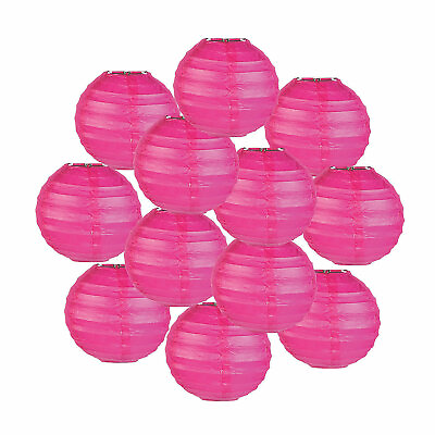 #ad #ad Mini Hot Pink Hanging Paper Lanterns Party Decor 12 Pieces $13.21