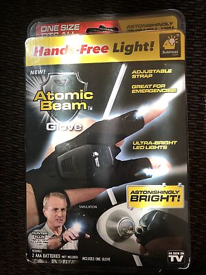 #ad #ad quot;BulbHeadquot; Atomic Beam Glove Hands Free Light One Size Fits All amp; L or R Hand $9.90