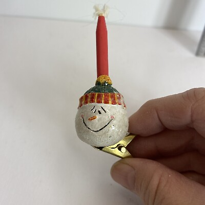 #ad Snowman Faux Candle Clip on 3quot; Ornament Midwest Cannon Fall Gooseberry Christmas $10.99