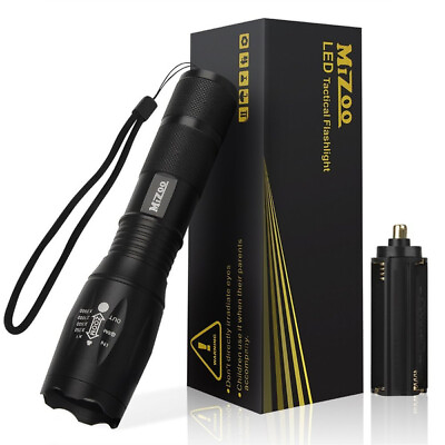 #ad LED Tactical Flashlight w Nylon Case IPX6 Water resistant 1000 Lumen Adjustable $9.00