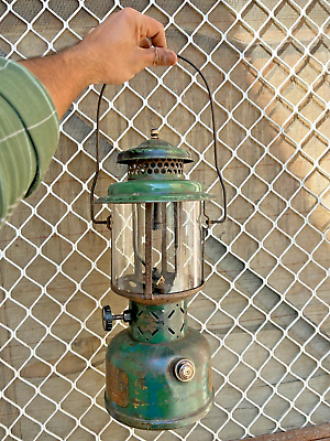 #ad Old Vintage Coleman 1944 USA Kerosene Pressure Iron Lantern Lamp Collectible $640.80