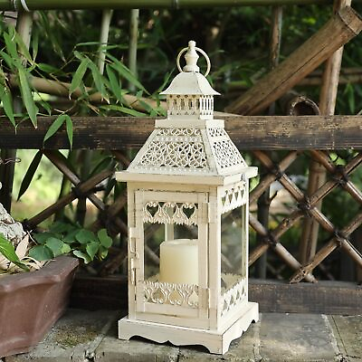 #ad Candle Lantern Decorative 14#x27;#x27; Outdooramp;Indoor Lantern with Clear Glass Vint... $23.73