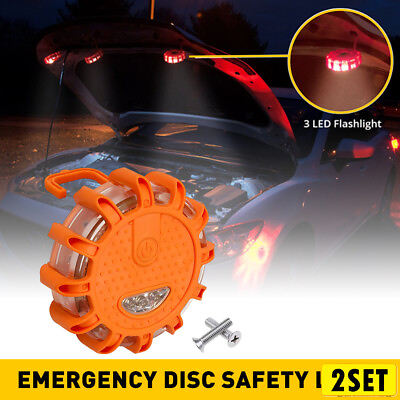 #ad #ad 2Set LED Magnetic Lights Round Beacon Hazard Strobe Warning SOS Lamps $24.69