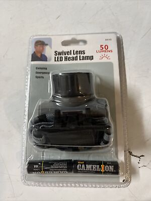 #ad Swivel Lens LED 50 Lumens Headlamp Flashlight with Headband Strap Black Gray $5.00