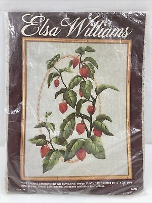 #ad Elsa Williams Crewel Embroidery Kit 00212 Size 13.5” X 18.5” Chinese Lanterns $49.50