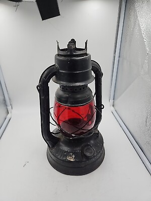 #ad Vintage Dietz Little Wizard Railroad Lantern Red Globe $66.00