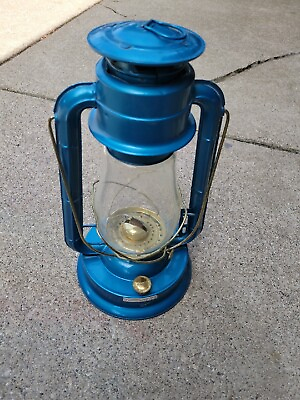 #ad Collectible Vamp;O No 80 Kerosene Lantern Lamp Lighting Tool Blue... Cracked Glas $39.95