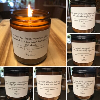 #ad Vegan Candle with Funny Labels $20.00